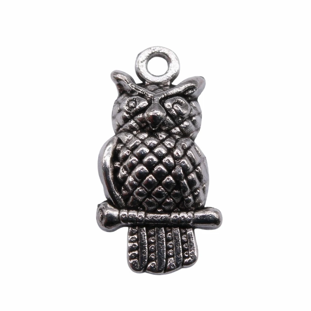 Ornaments Owl Charms Jewelry Making 21x11mm 20pcs