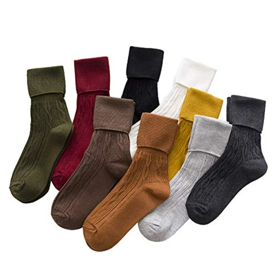 

DZALS 10 Pairs Womens Socks Cotton Crew Colorful Boot Socks for Women Ladies Girls