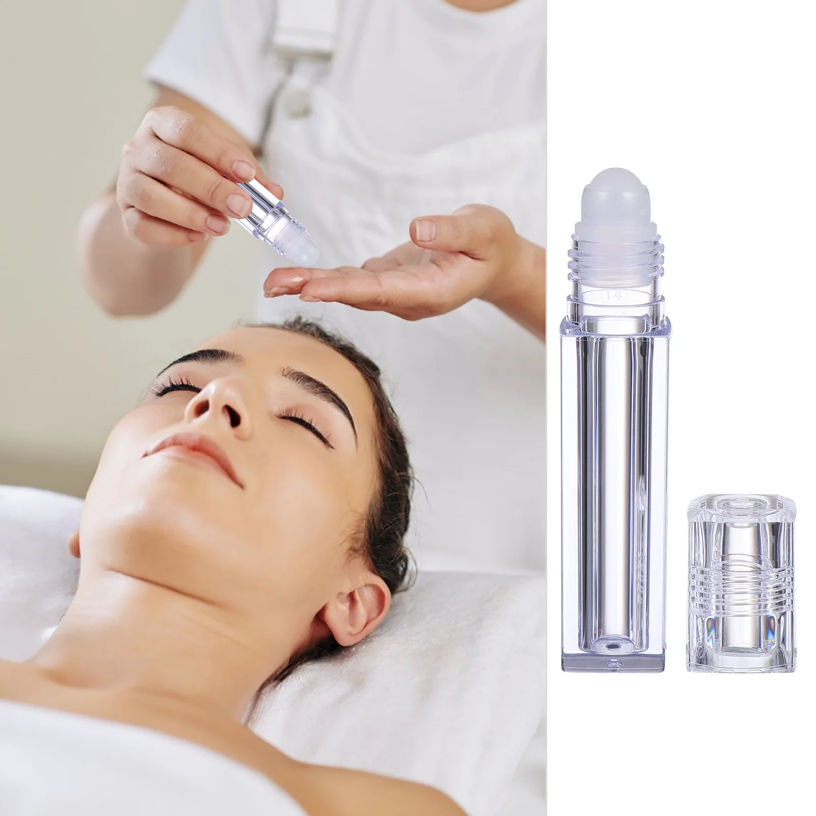 10 pz Bottiglia di Olio per labbra Bottiglie di Rullo di Plastica Quadrate Contenitore di Olio Essenziale Riutilizzabile A Prova di Perdite Formato di Viaggio Per Il Profumo Yoga