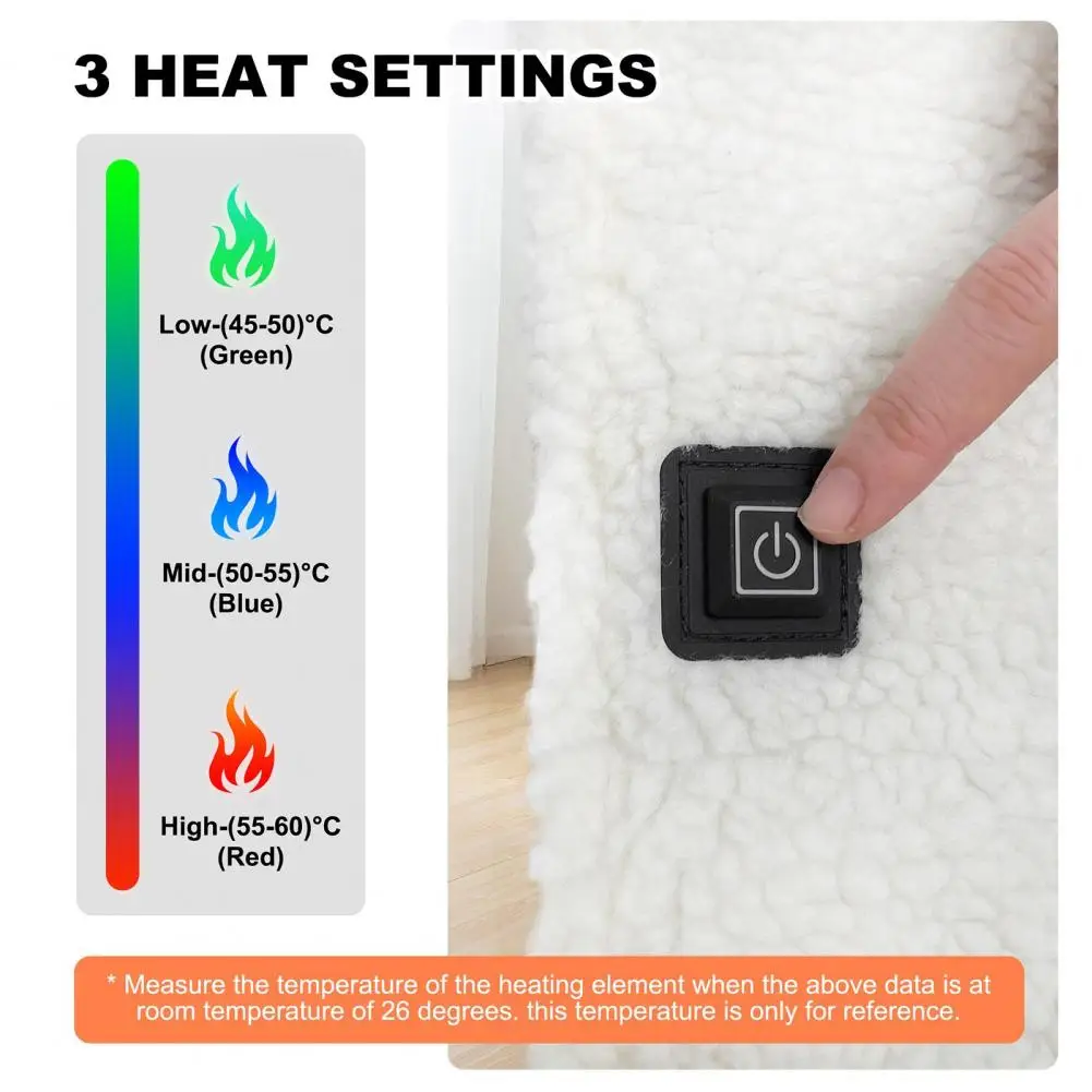 Seat Cover Usb Charging Electric Warming Chair Cushion with 3 Temperature Adjustment Thick Fleece Overheating for Chair