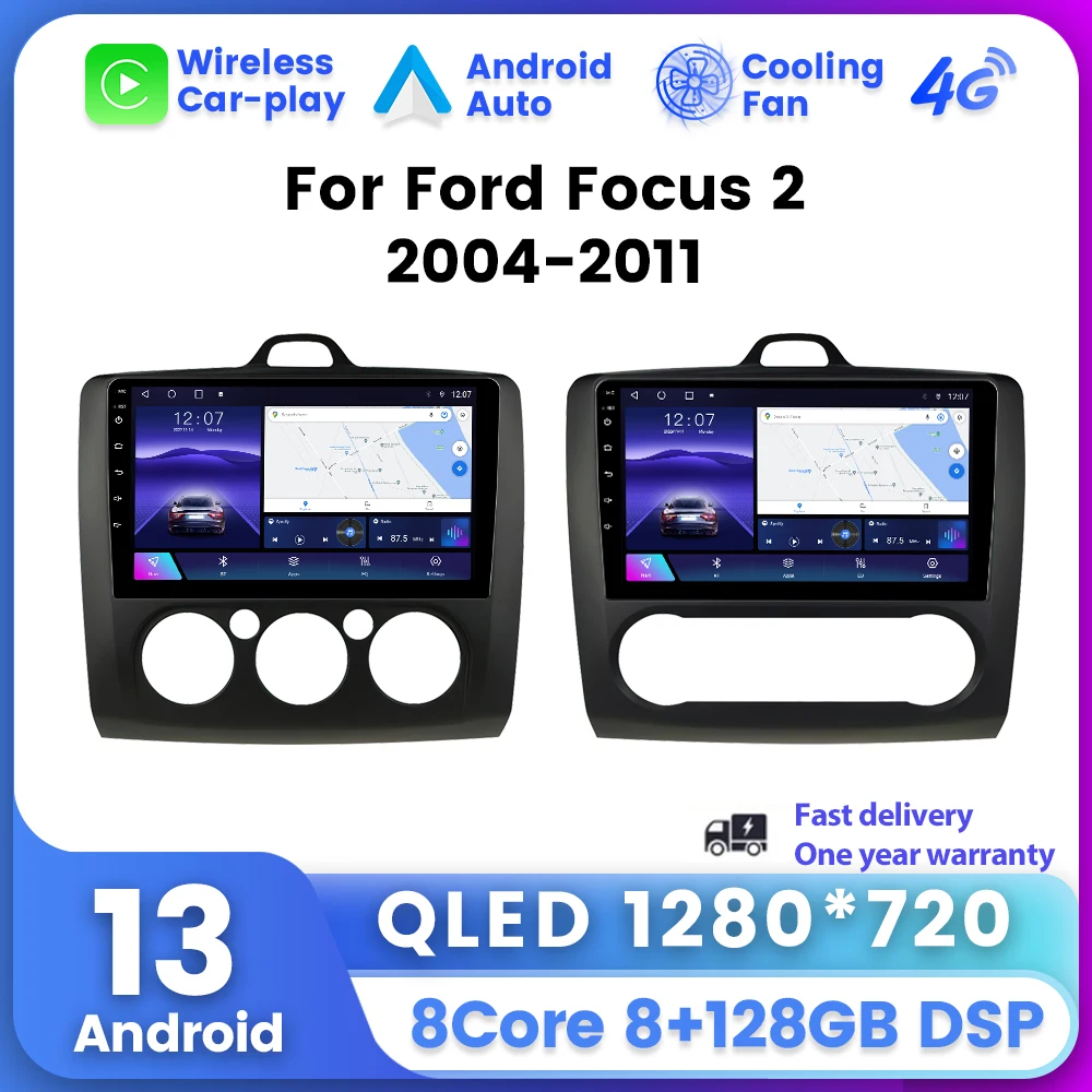 

2 Din Android 13 Car Radio With Screen For Ford Focus 2 3 Mk2/Mk3 2004-2011 Multimedia Video Player GPS 4G Carplay Auto Stereo