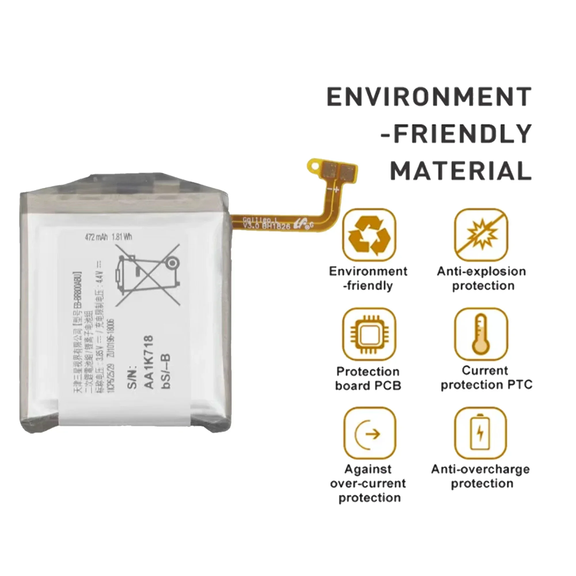 EB-BR800ABU batteria di ricambio Highl per Samsung Galaxy Watch 46mm, SM-R800, SM-R805 batterie + strumenti ad alta capacità