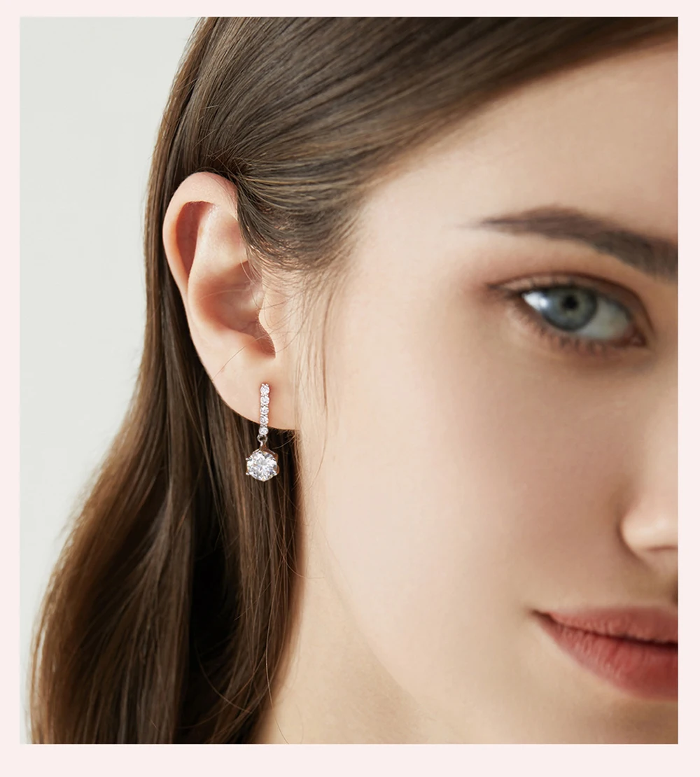 1 ctx2 Moissan ite Tropfen Ohrringe für Charm Lady Silber Schmuck mit königsblauer Farbe Goldgelb Farbe Femald Dating Geschenk – Detail 20