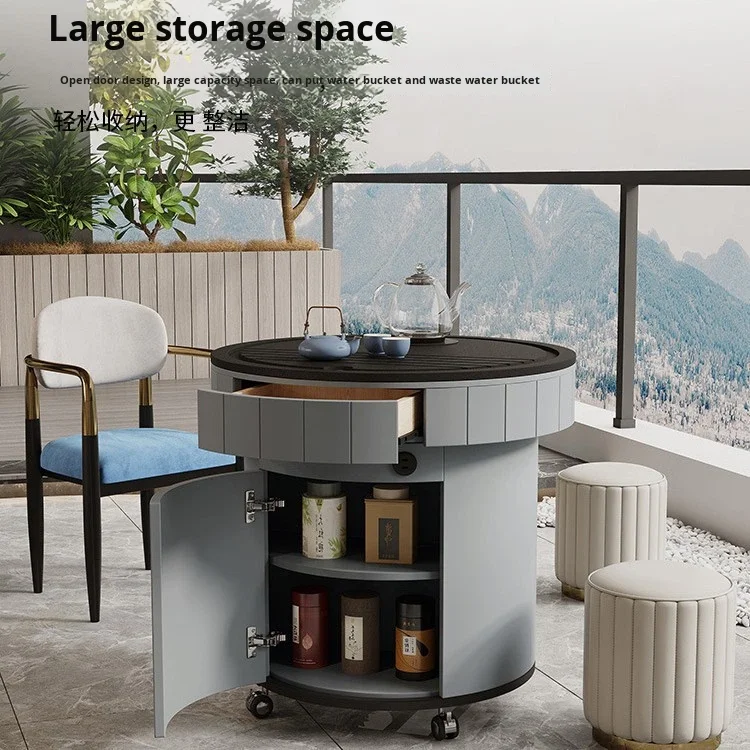 Light Luxury Marble Coffee Table With USB Interface Multifunctional Design Movable Storage For Living Room