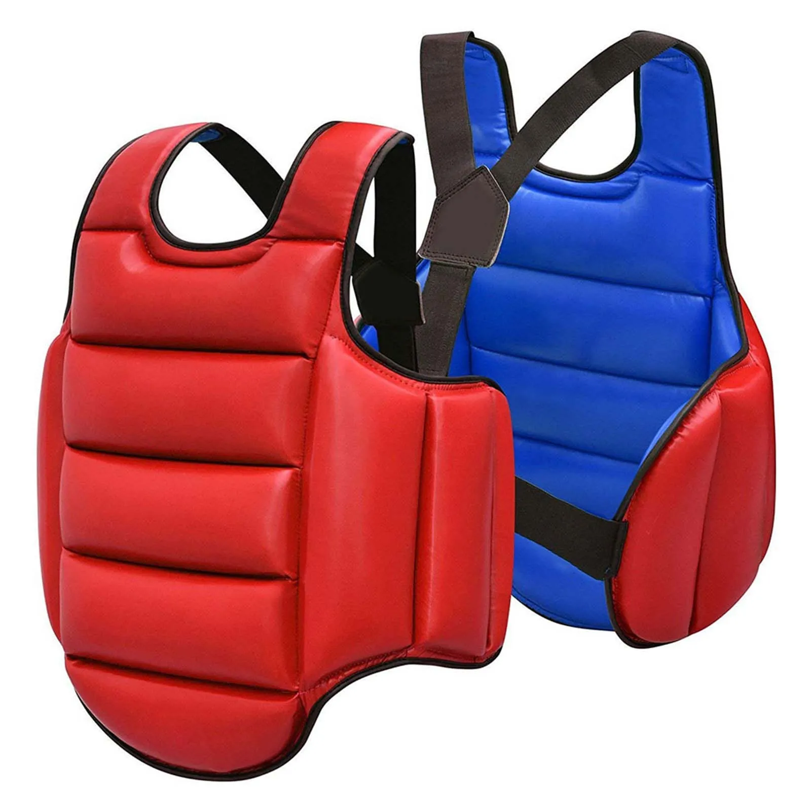 Omkeerbare Taekwondo Protector Vest Verstelbare Shield Karate Borst Guard Voor Volwassenen Kids Vechtsporten Zware Ponsen Muay Thai