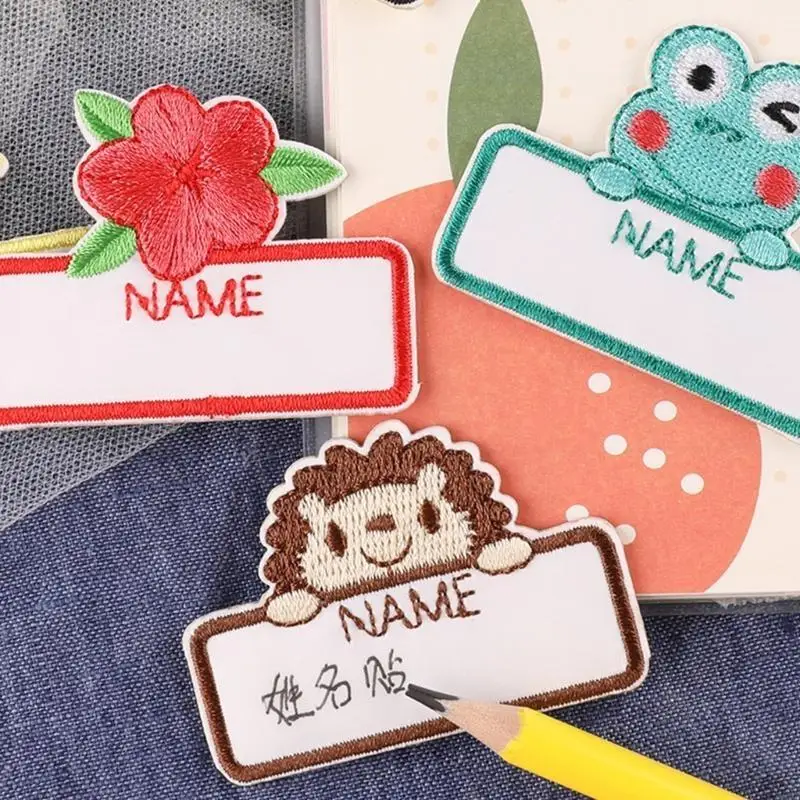 M6CD 9pcs Embroidered Name Patches With Strong Adhesive Backing For Personal Items