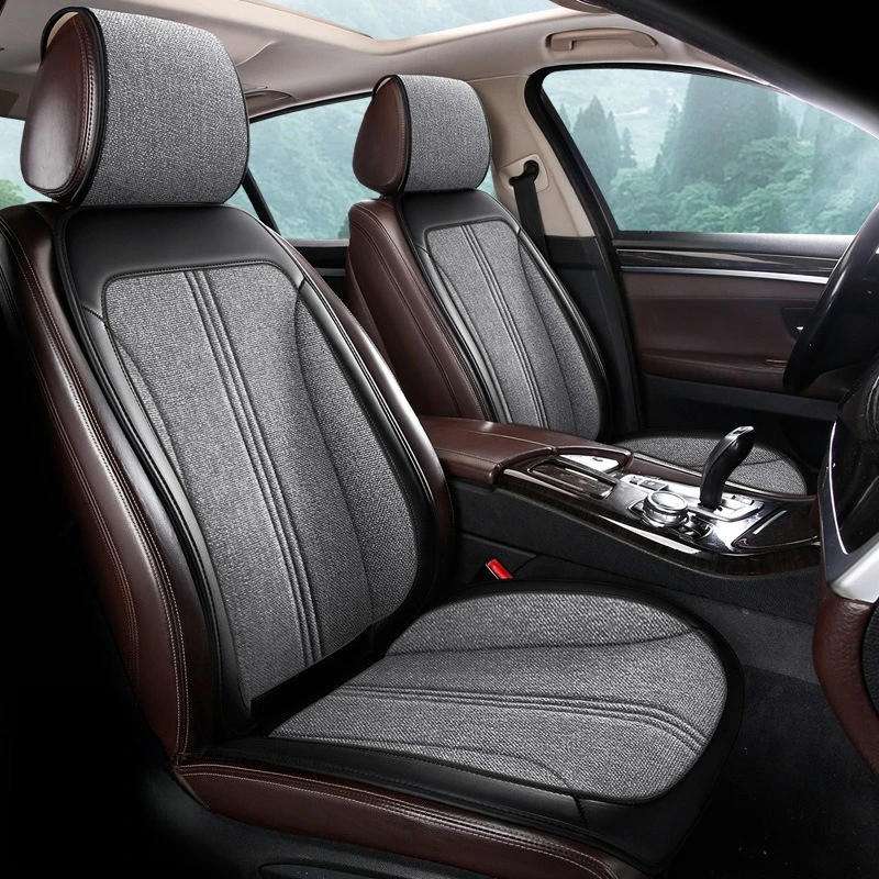 

Flax Universal Car Seat Covers Front Rear Full Set Seat Cushion Four Seasons Seats Accessories Anti Slip Car Seat Protector Mat