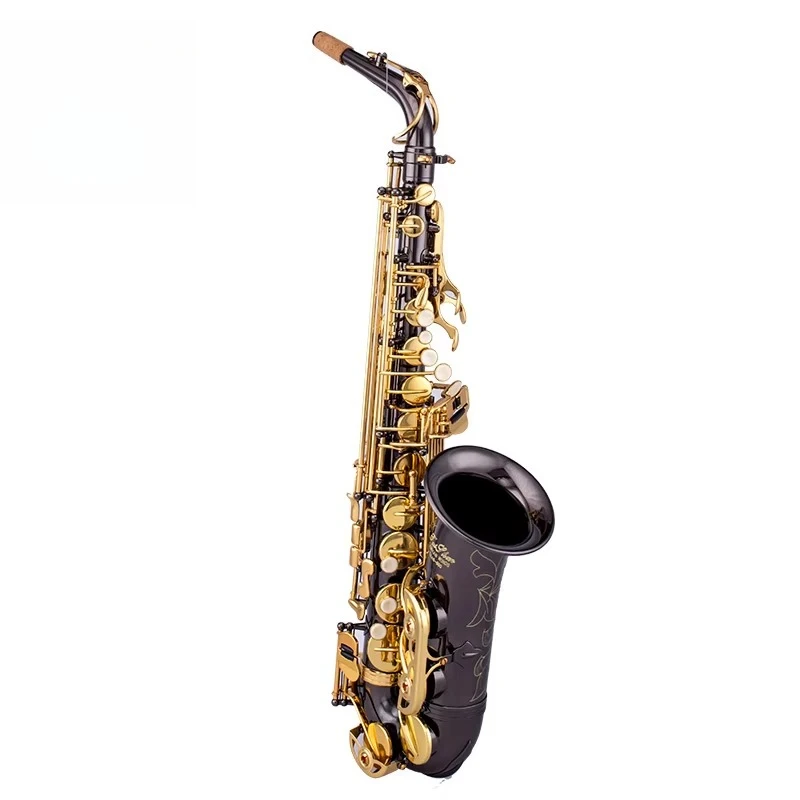 Double Color Black Nickel Finish and Gold Lacquer Keys Beautiful High Level Saxophone Alto Saxophone Tone Eb Good Quality