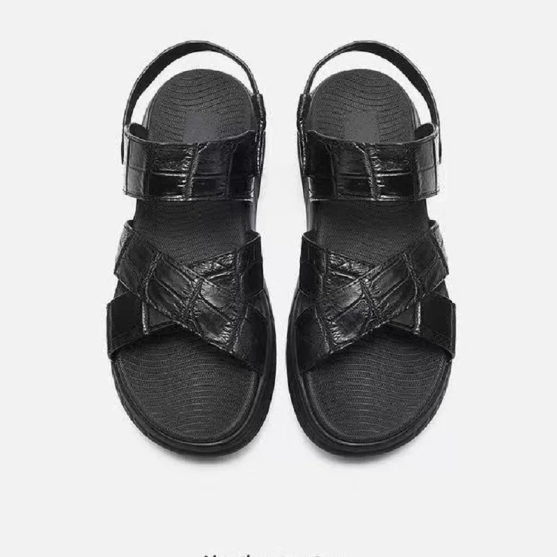 2025 new arrival Summer Crocodile skin causal shoes men,male Genuine leather Beach sandal pdd651