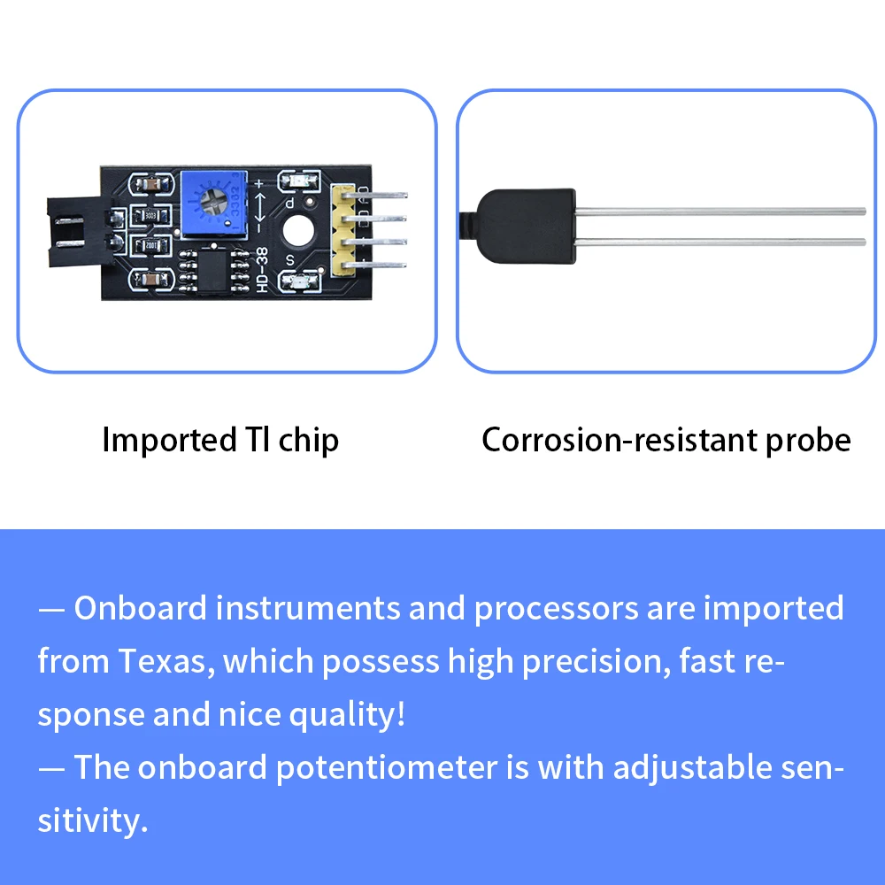 Keyestudio Solil Humidity Sensor Soil Moisture Detector Module For Arduino Water Tester Corrosion Resistance Probe DC 3.3-12V