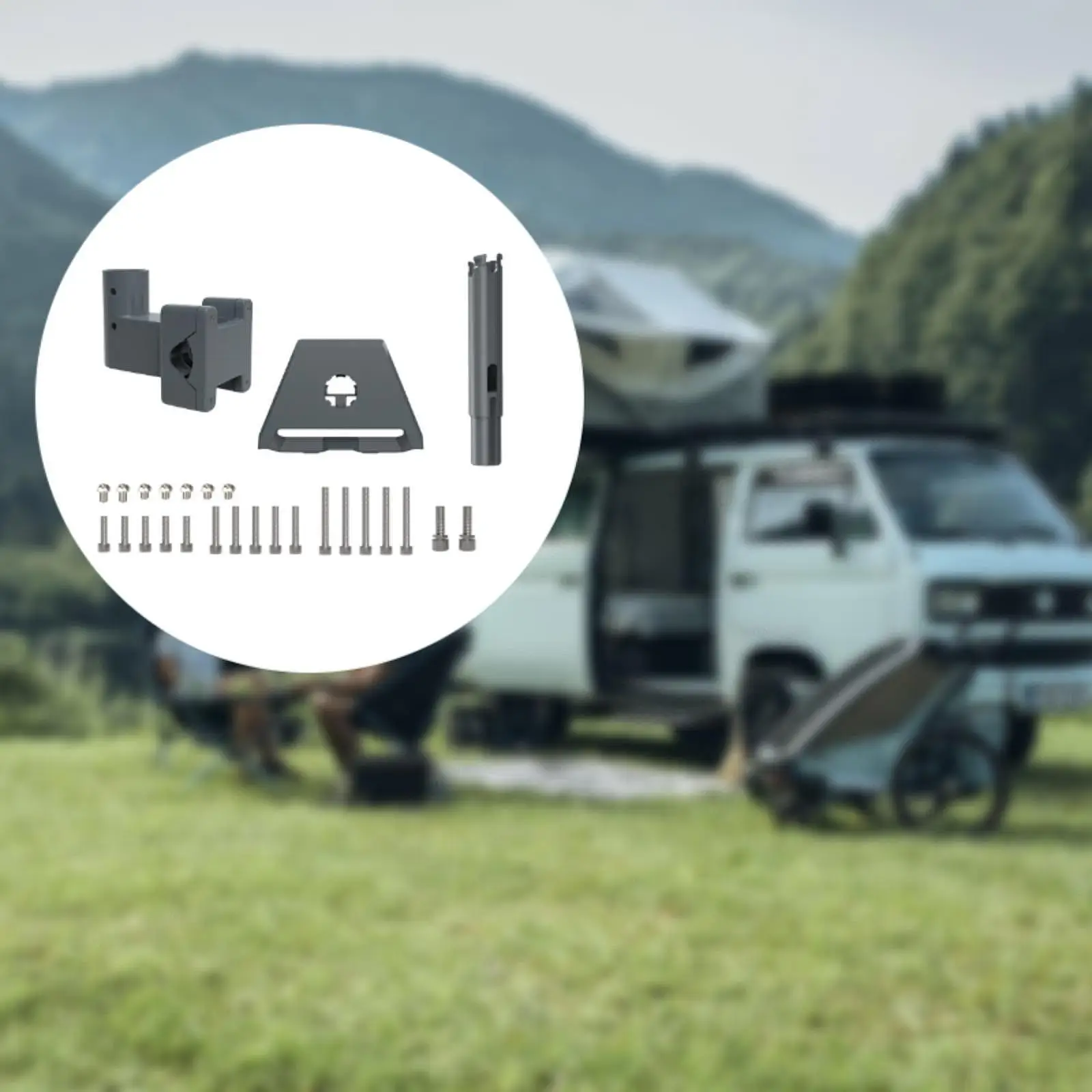 

RV Ladder Clamp Mount Rack Kit Multifunctional Fits 0.8"-1.97" Pole for Suvs Yachts Simple Assembly Accessory Aluminum Alloy