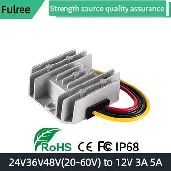 DC/DC měnič, regulátor, reduktor 36V/48V, snižující napětí na DC 12V/5A/60W, golfový vozík, vodotěsný napájecí transformátor, napěťový modul 10 nejlepší prodej DC-DC měnič 12V na 48V - №2