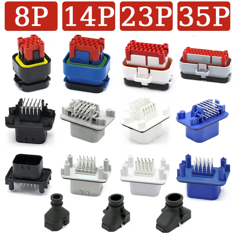 10Pcs Automotive ECU Connector 8/14/23/35 Pin Male & Female Plug Set, Compatible with 770680-1 776273-1 776164-1 for Engine