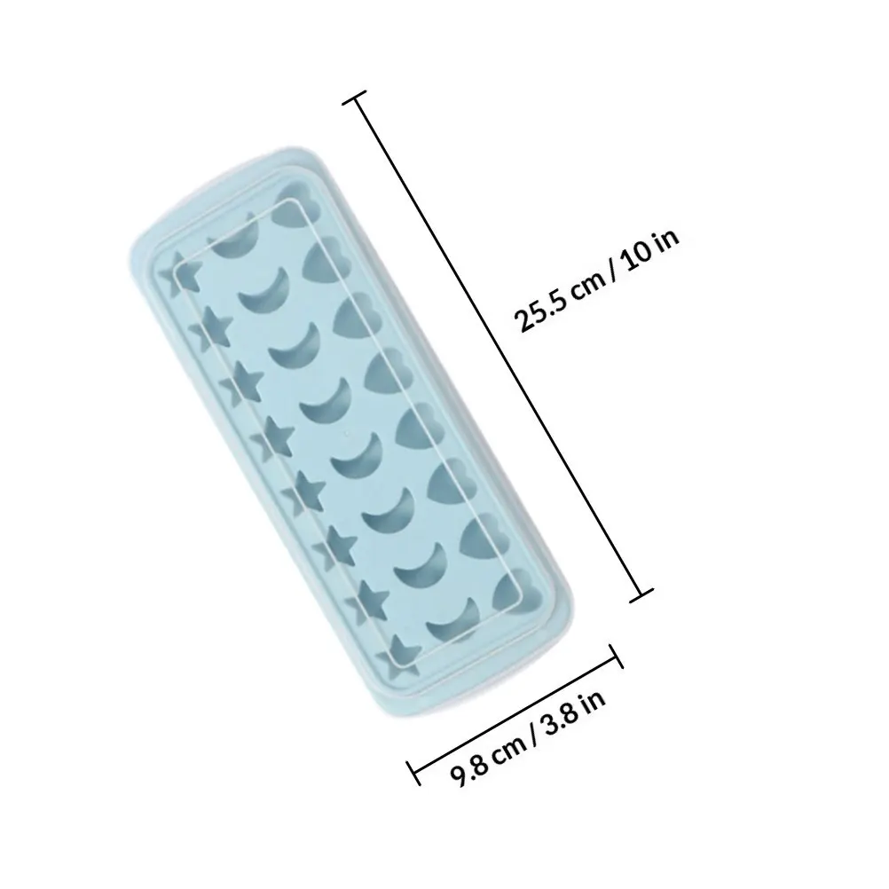 Food Grade Silicone Ice Mold Star Moon Heart Shape Lid Flexible Easy Release for Ice Cubes Pudding Jelly Soda Wine - view 5