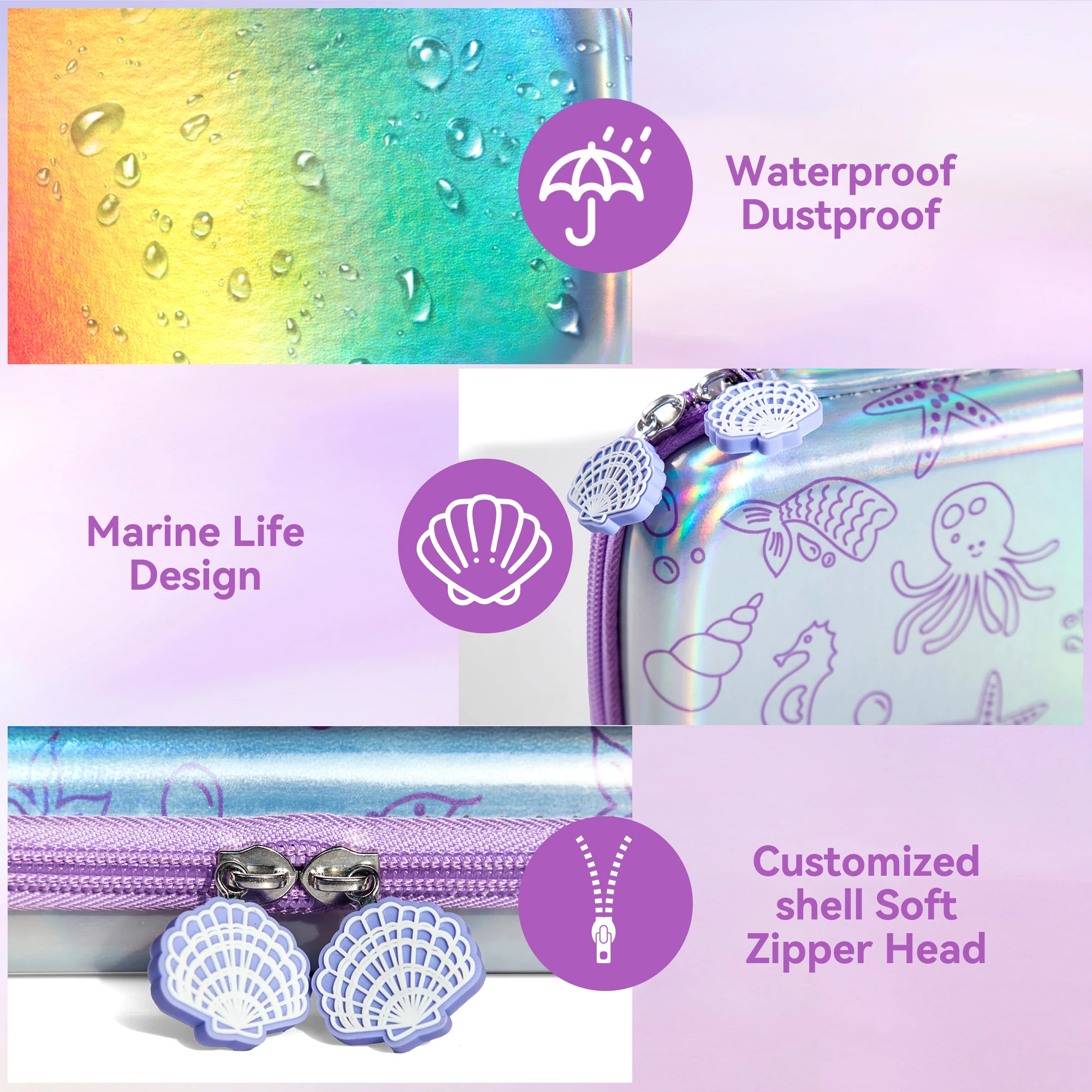 10 in1 Mermaid Carrying Case for Nintendo Switch OLED Switch Accessories Set with TPU Cover,Screen Protector,Adjustable Strap