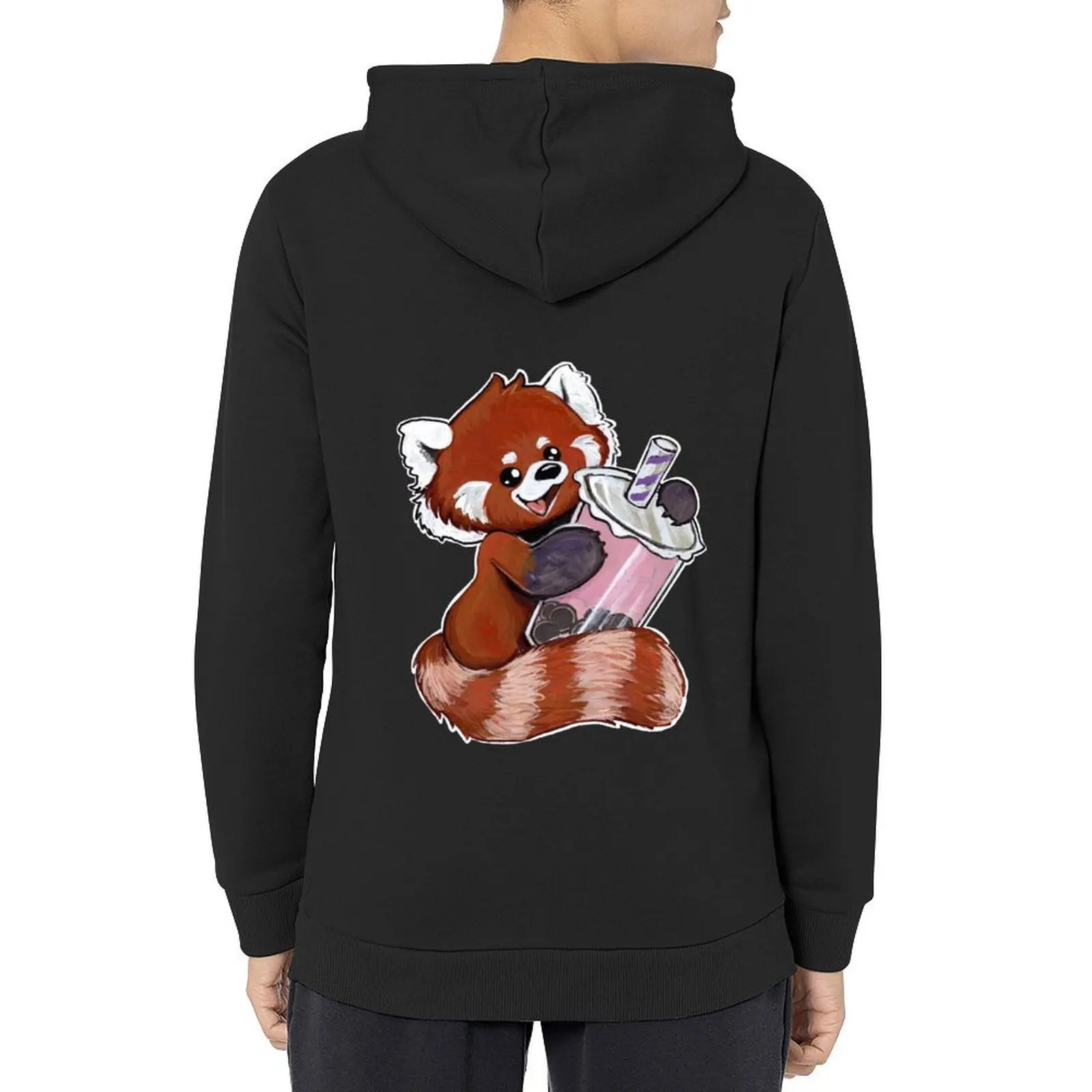 

Boba tea red panda Hoodie mens clothes men's sweat-shirt fashion men clothes for men hoodie oversize