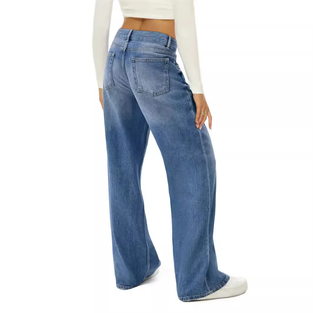 Jean droit taille haute pour femmes: pantalon en Denim rétro surdimensionné, longueur au sol pour contrôle du ventre, pantalon décontracté Chic sans effort 2024