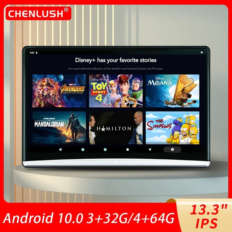 

13.3 Inch Android 10 Car TV Headrest Monitor 1080P Headset Tablet Touch Screen Bluetooth/HDMI in+Out/FM/Mirror Link Video Player