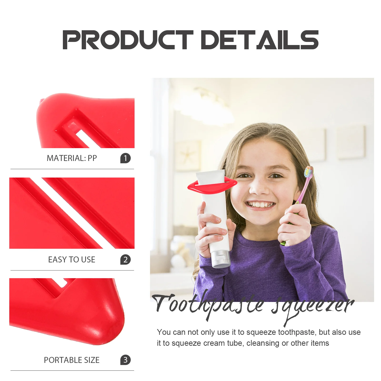 

2Pcs Toothpaste Squeezer Practical Durable Tube Manual Squeezing Kit for Home Bathroom Toothpaste Extruder Cleaner