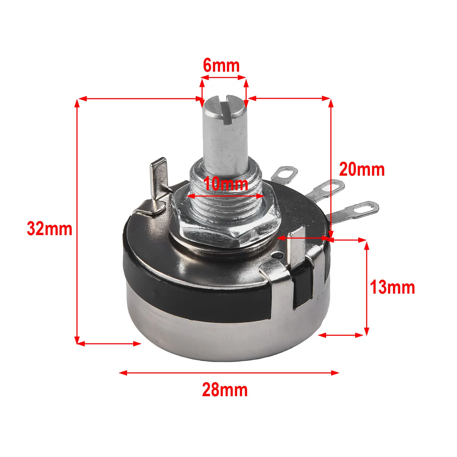 Knob Cap Adjustable Timer Speed Temperature WTH118 2W Potentiometer Carbon Rotary 10K Ohm 270° Rotation Copper Pins