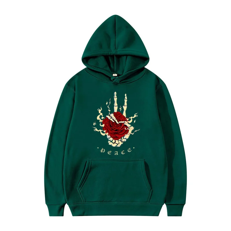 2025 fashion trend casual loose high-quality skull print unisex sweatshirt