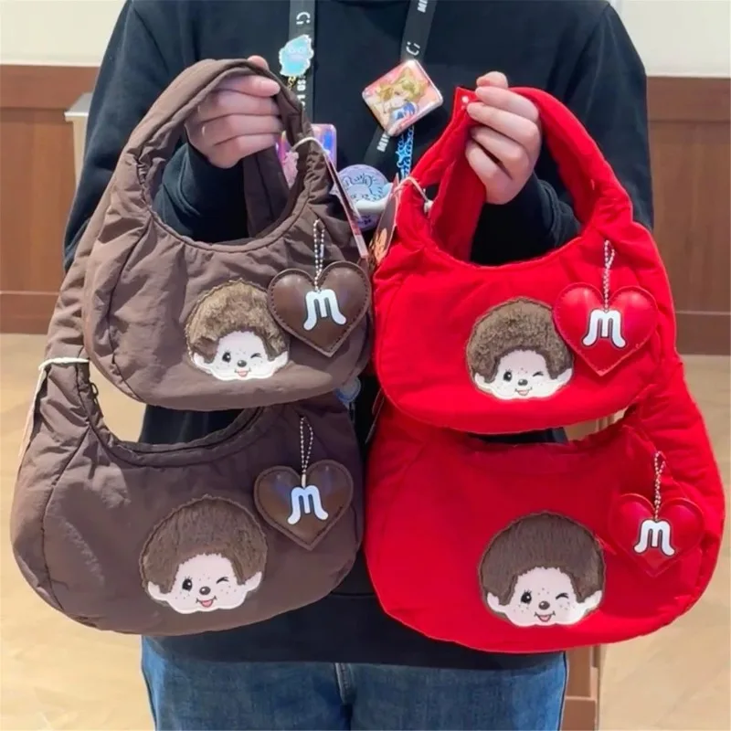 Japanische Cartoon-Tasche mit niedlicher Mengqiqi-Stickerei, lässige Achseltasche, modische Umhängetasche mit großem Fassungsvermögen, süße Liebes-Umhängetasche, Geschenk für Freunde