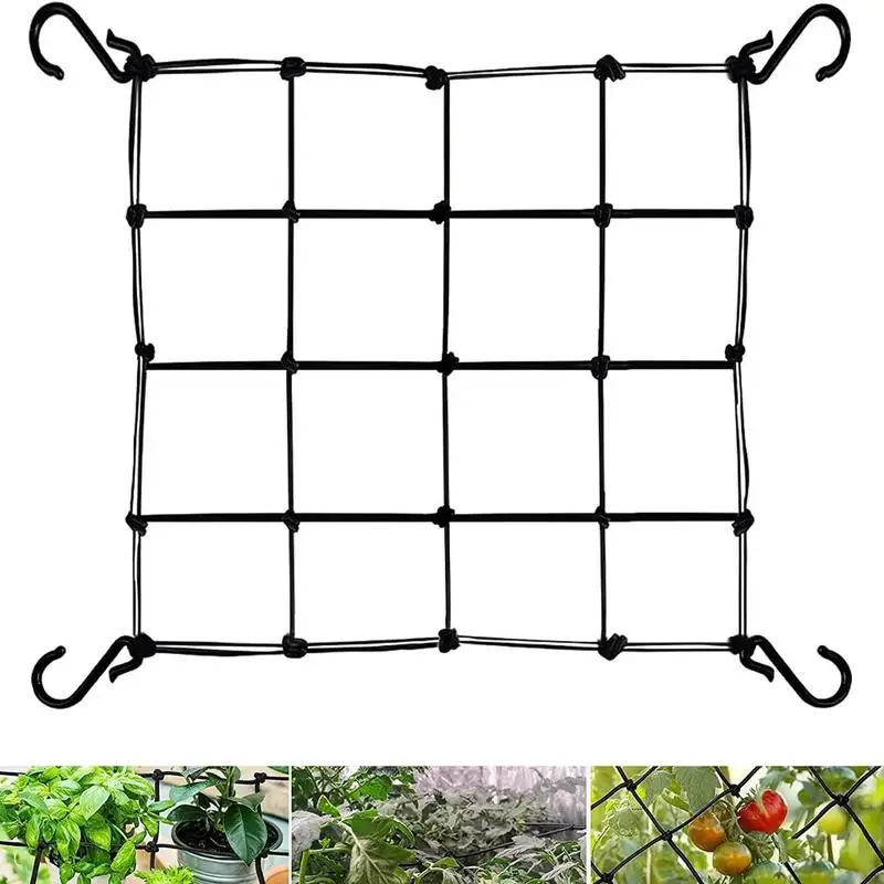 

Grow Tent Trellis Netting Grow Tent Elastic Hydroponics Support Plant Net with Hooks, Heavy-Duty Plant Support Stand Plant Net