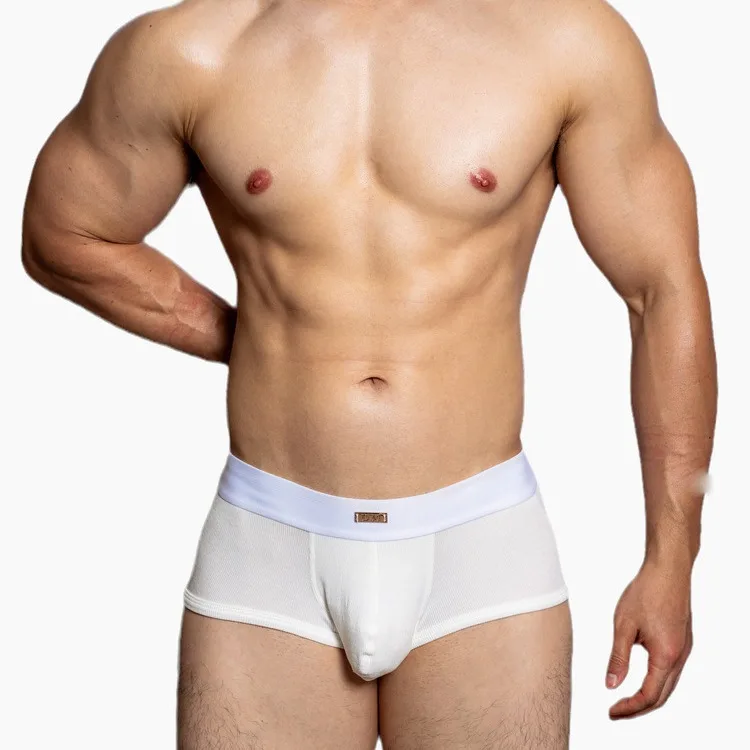 Herrenunterwäsche, schlichter Stil, Schwarz, Weiß, Basic-Bottom-Boxer, Metall, fortschrittliche Modal-Unterhose mit vier Ecken