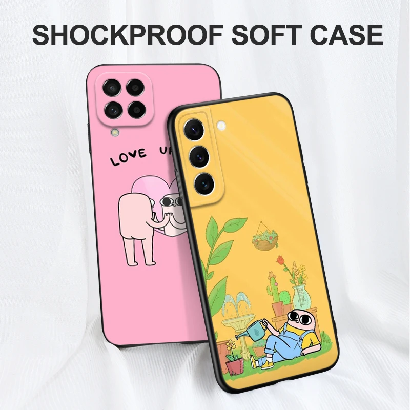 Black tpu Case For Samsung galaxy S23 S22 S20 S21 FE PLUS ultra+S10 E lite cover Cartoon ketnipz Colorful Cute