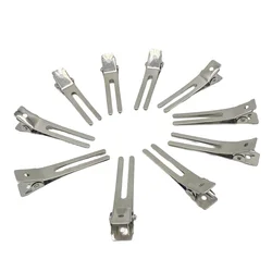 10 PCS 1 3/4INCH 45MM Silver Nickel Color Double Prong Hair Clip Metal Hair Clip Alligator Clip Duck Clip