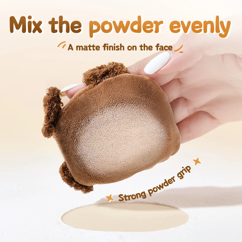 GECOMO Soft Plush Powder Puff for Loose Powder Setting Skin-Friendly Comfortable Flocking Makeup puff