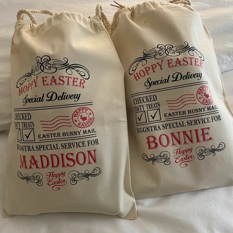 Custom Hoppy Easter Gift Bags - Harper Design-Easter candy bags, holiday party gifts, colored egg game decorative hatching bags