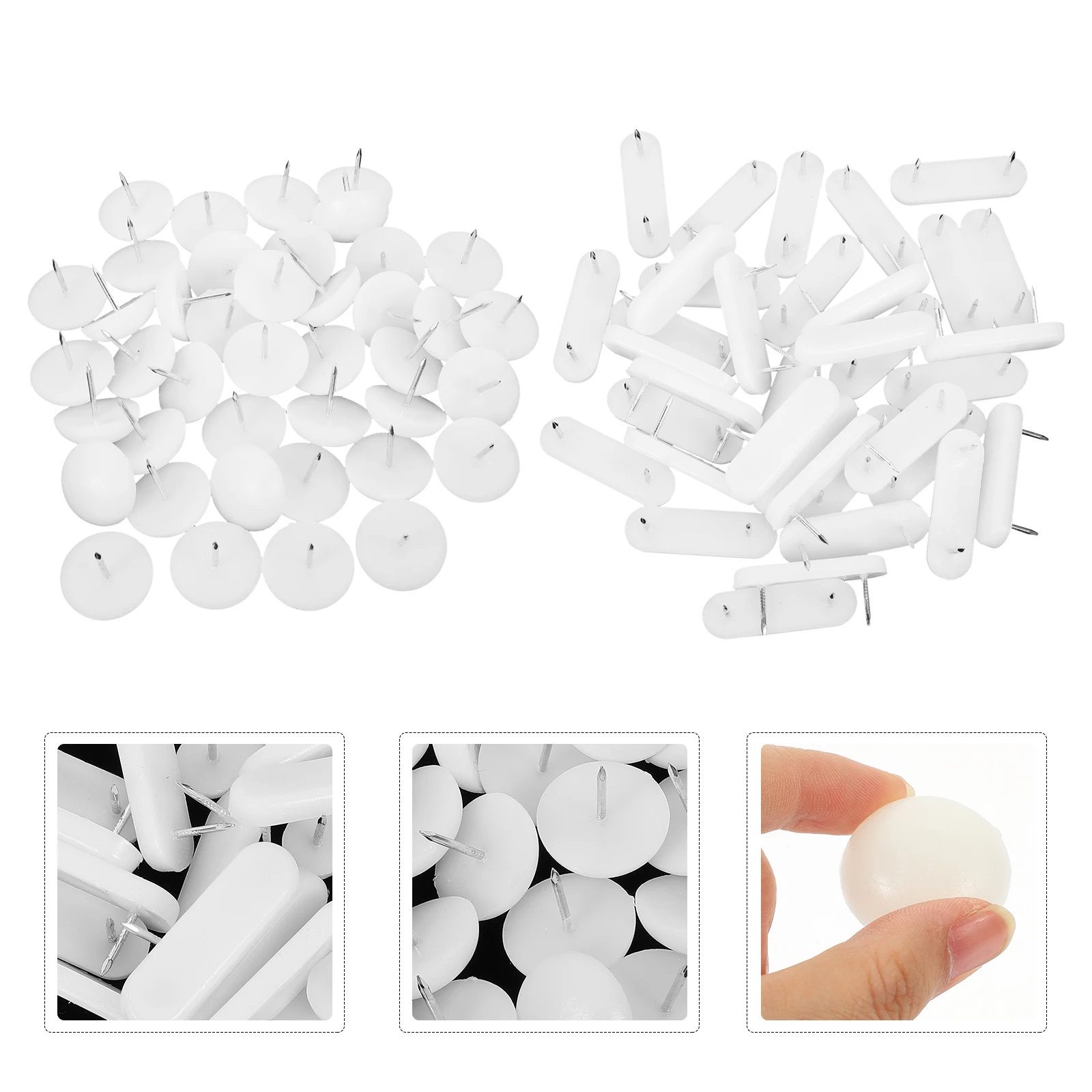 

100Pcs Furniture Leg Pads Nonslip Chair Glides Heattreated Nails Noiseabsorbing Antivibration Floor Protection