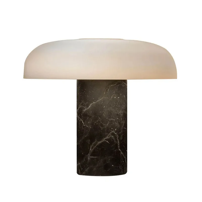 

Light luxury marble table lamp designer style model room bedside hotel black and white table lamp