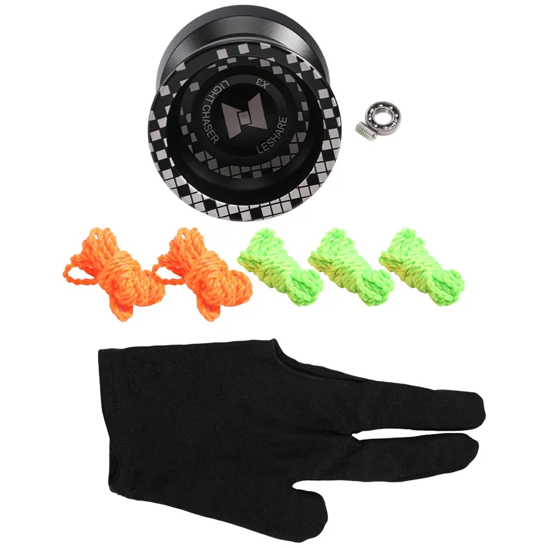 DELAM-não responsivo LIGHT CHASER X3 Yo-Yo competitivo, Yoyo de liga para iniciantes e truques de prática com luva e cordas