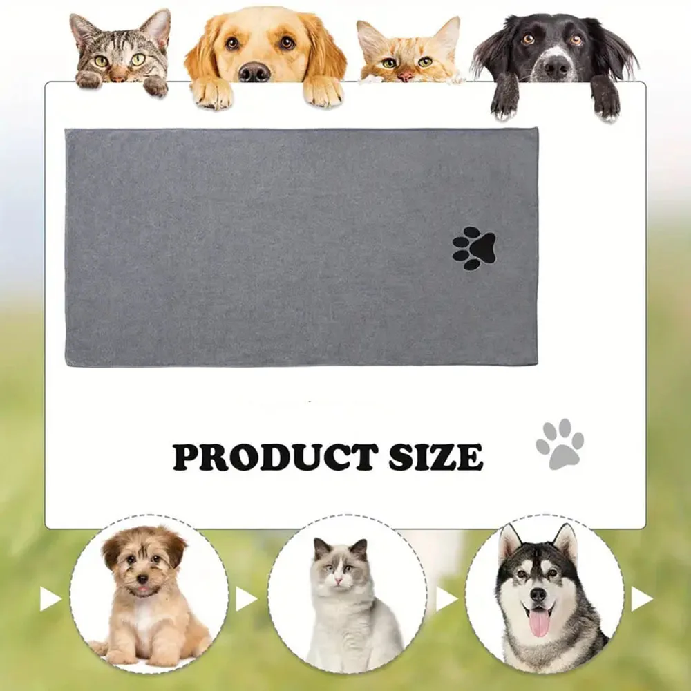 Cobertor aconchegante para animais de estimação pequenos, toalha super absorvente para animais de estimação para cães e gatos, secagem rápida, cobertor macio para banho de longa duração