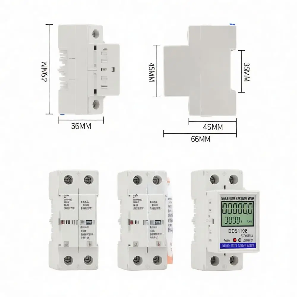 Din Rail Power Meter Single Phase Wattmeter Digital Electricity Monitor Household Energy Usage Measurement Gauge