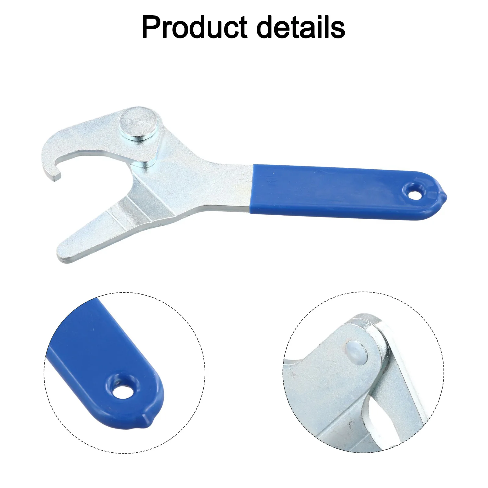 Blue Adjustable Shock Spanner Wrench With Hooked Jaw For Motorcycle Spring Collar 35mm To 75mm Suspension Preload Adjuster Tool