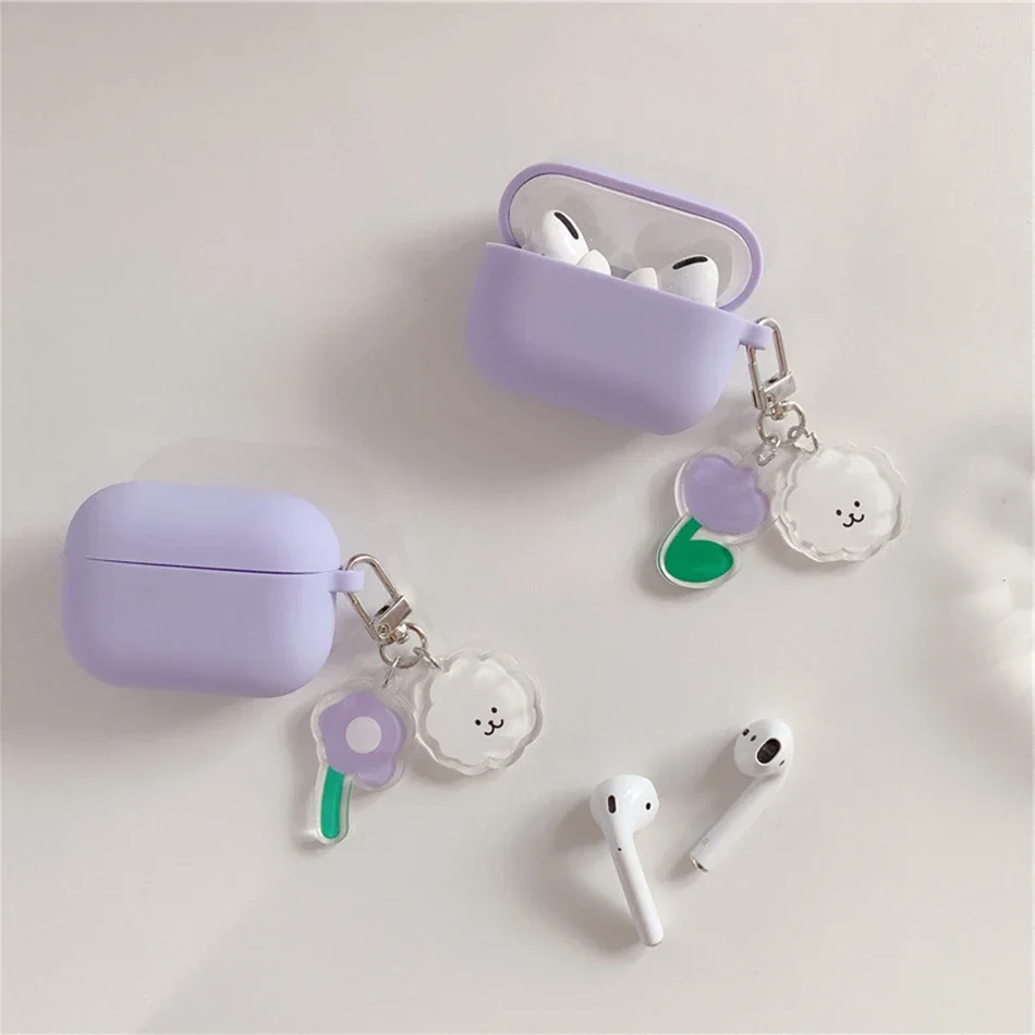 Fundas Cho AirPods Pro Ốp Lưng Hoa Hàn Quốc Dễ Thương Đào Mặt Dây Chuyền Chìa Tai Nghe Ốp Lưng Không Pod Pro Ốp Tai Nghe Chụp Tai Bao Airpod3