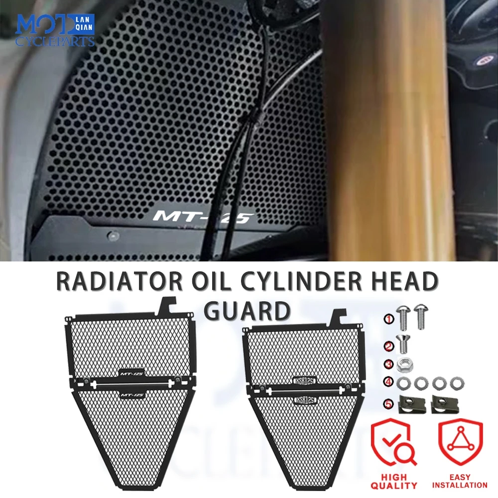 

2024 CNC Radiator Grille Guard Cover Protector Oil Cylinder Head Guards Sets For Yamaha MT-125 MT125 XSR-125 XSR125 2020-2023