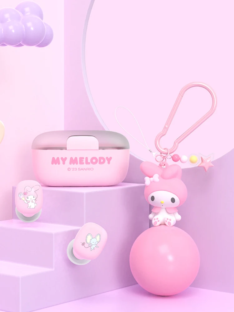 Nuovo Sanrio JS-0102 Kuromi Cuffie Bluetooth Melody True Wireless Auricolare Pochacco Sport Touch Control Gioco Auricolare Regali