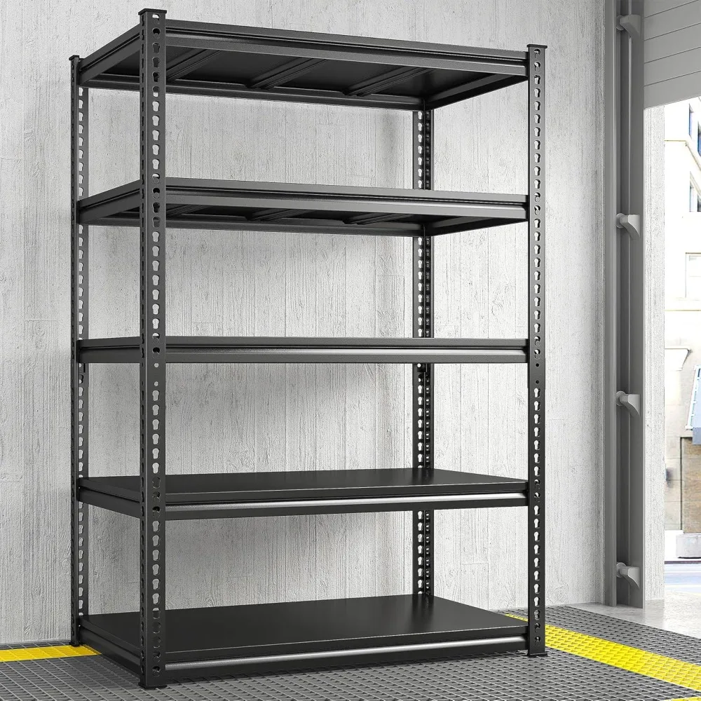 

Garage Shelving Load 2500 LBS, Heavy Duty Storage Shelves, 5-Tier Adjustable Garage Shelves for Warehouse, Basement