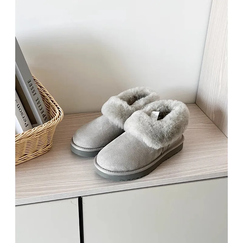 2025 Women's Winter Boots Comfortable Hoop Mouth Snow Boots Fashion Sheep Fur Integrated Casual Shoes Le Fu Shoes
