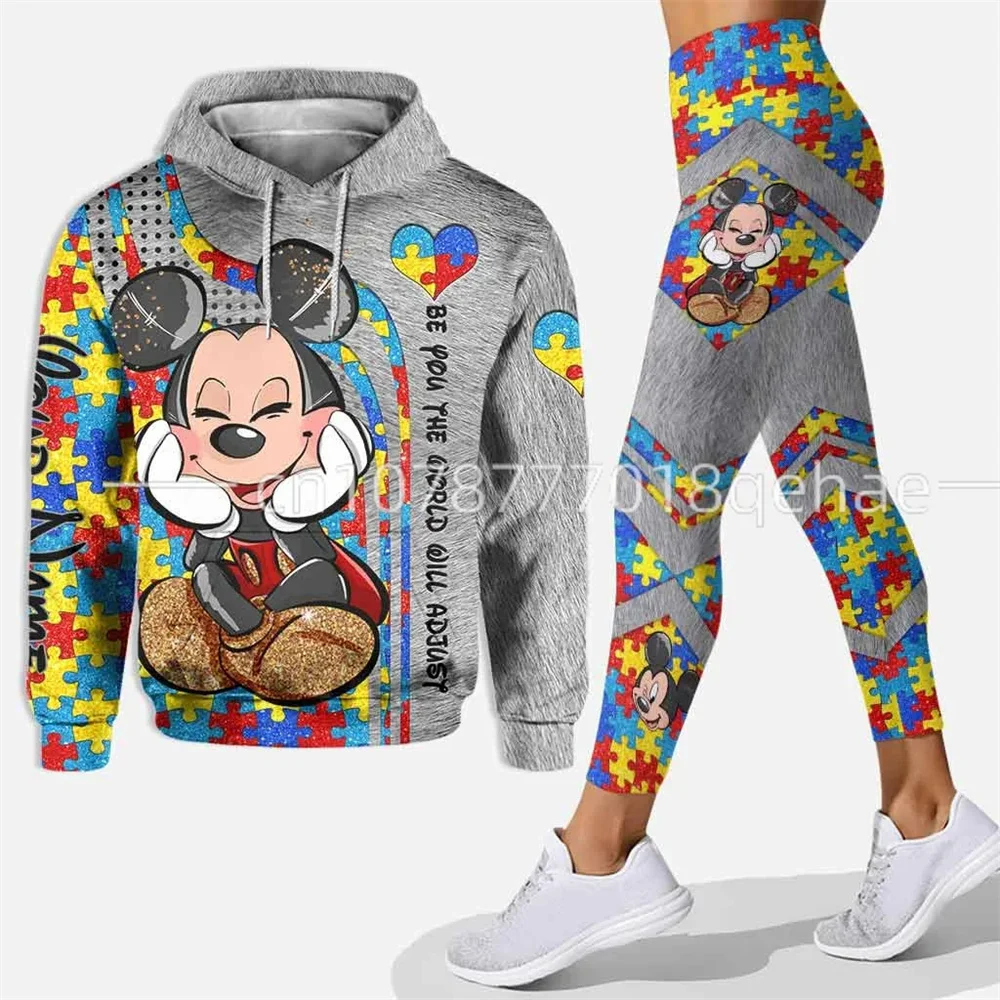 3D hoodie new women\'s suit sports hooded sweatshirt yoga pants sports Disney princess yoga suit basic hooded moleton feminino