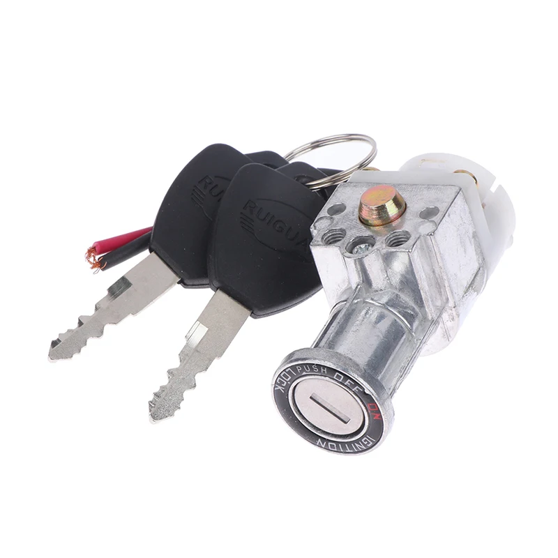 1 Set Bigger Head Type Electric Bicycle Ignition On/Off Key Switch Heavy Load E-bike Li-ion Battery Casing Lock