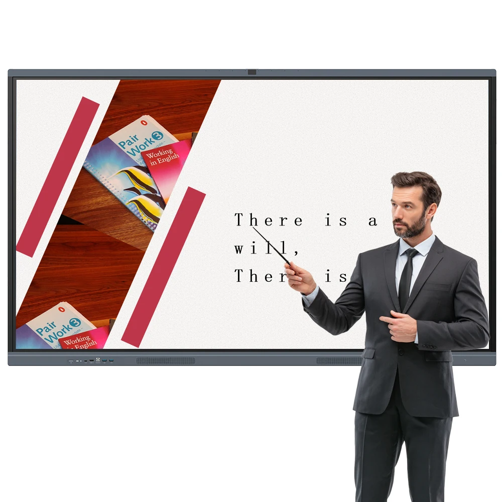 86 Inch Smart Interactive Whiteboard with 4K Touch Screen 40 Point IR Dual System Optional