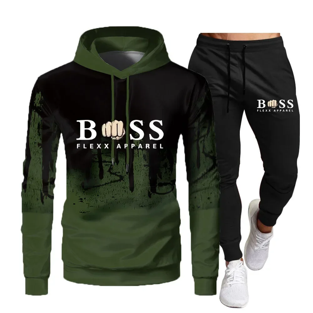 New Autumn Winter Men Women Tracksuit Hoodies + Pants 2Pcs Sets Suit Fashion Trend Hip Hop Y2K Clothing Sportswear Sweatshirts