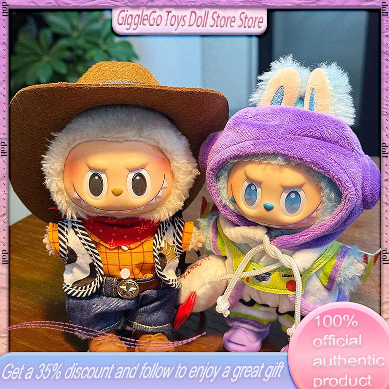 For Labubu Baby Clothes Buzz Lightyear Woody Toy Story Labubu Baby Clothes Macaron Vinyl Doll Only Baby Clothes Diy Gift