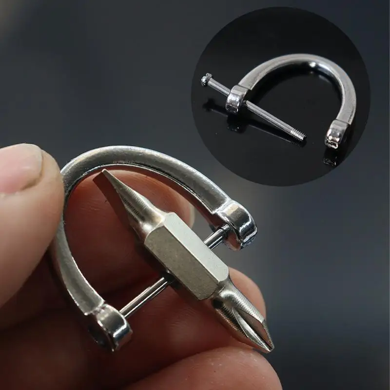 Portable Key Ring Keychain Screwdriver Multifunction Repair Tool Phillips Slotted Screwdriver Pocket Gadget Screw Removal Tools