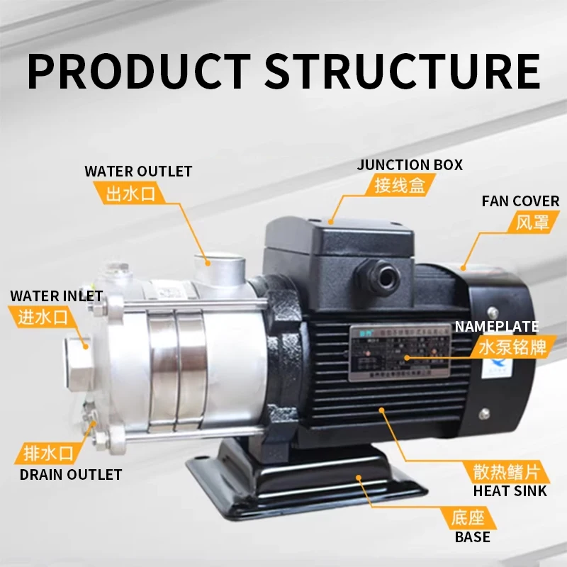Stainless Steel Centrifugal Pump 380V/220V Horizontal Multistage Centrifugal Pump Superior Quality High-Flow Water Pump